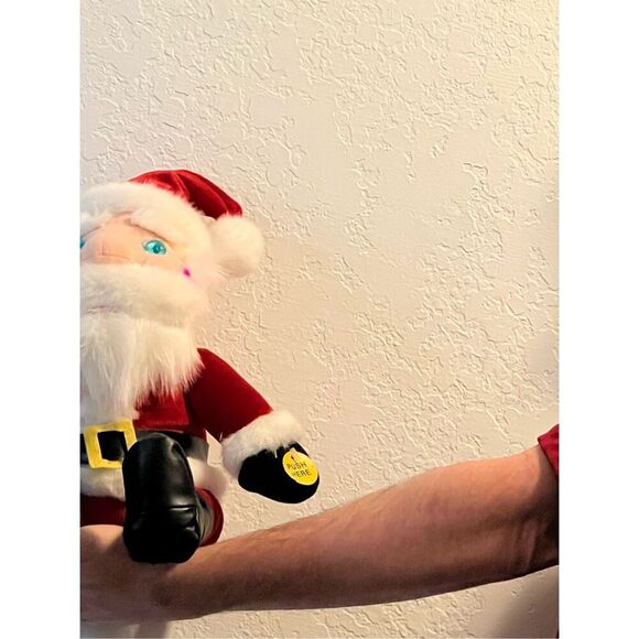 Gemmy Animated BLUE EYE Santa Claus Musical Light Up Christmas Plush - Picture 2 of 3